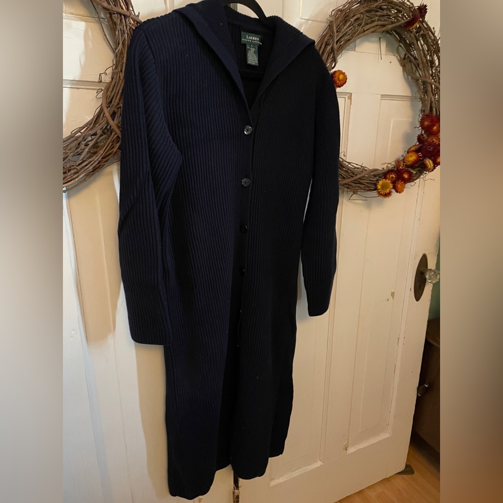 Ralph Lauren Navy Long Sweater Women's Size L